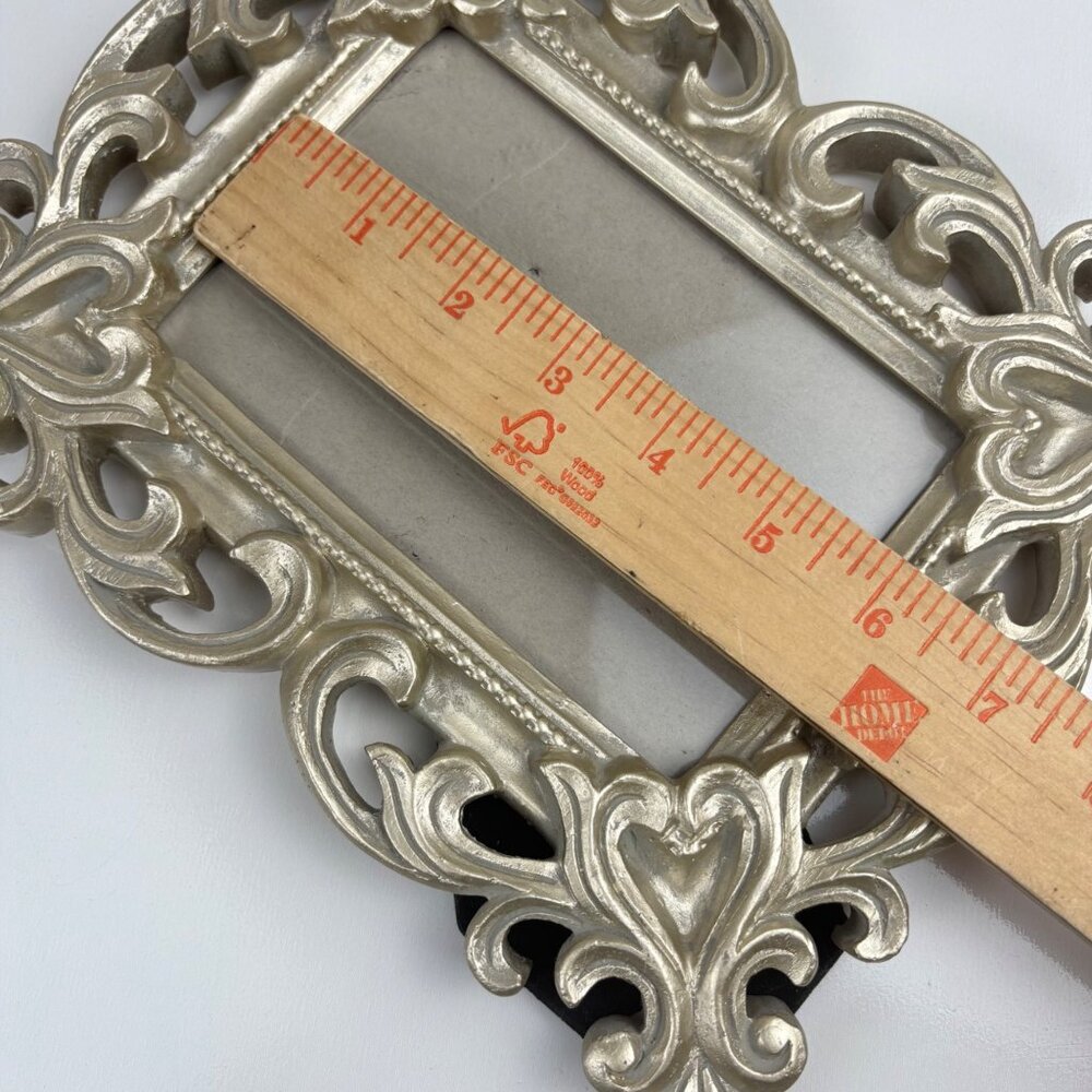 Vintage Cynthia Rowley Ornate Silver-Tone Photo Frame 4x6 Photo Tabletop Baroque - Picture 6 of 8